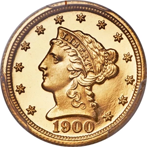 image for: 1900 $2 1/2 PR68 Deep Cameo PCGS. JD-1, Low R.4....