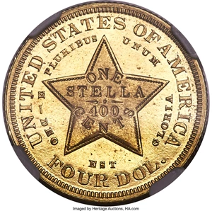 image for: 1879 $4 Flowing Hair, Judd-1635, Pollock-1833, JD-1, R.3, PR65 NGC....