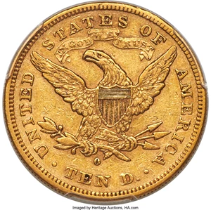 image for: 1879-O $10 XF45 PCGS. CAC. Variety 1....