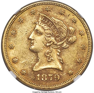 image for: 1879-O $10 MS60+ NGC. Variety 1....