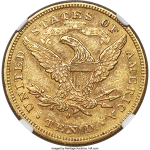image for: 1879-O $10 MS60+ NGC. Variety 1....