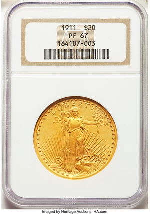 image for: 1911 $20 PR67 NGC. JD-1, R.5....