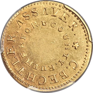 image for: (1831-34) $5 C. Bechtler Five Dollar, 150 G. 20C. AU55 PCGS. K-15, R.7....
