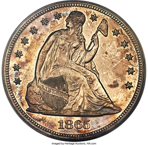 image for: 1865 $1 PR61 PCGS. OC-P2, R.3....