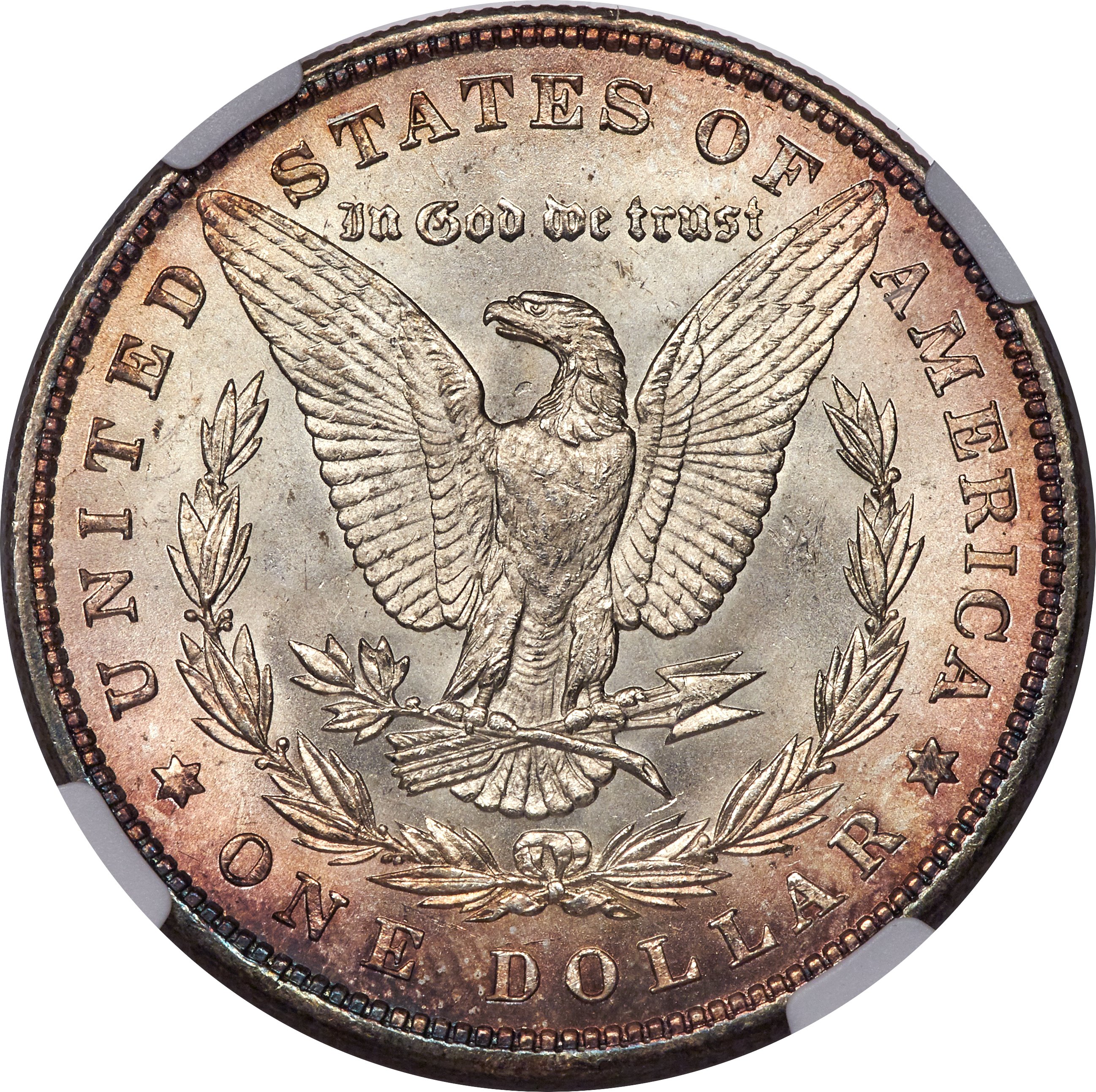 image for: 1880 $1 8 Over 7 Stem, VAM-9, MS66 NGC....