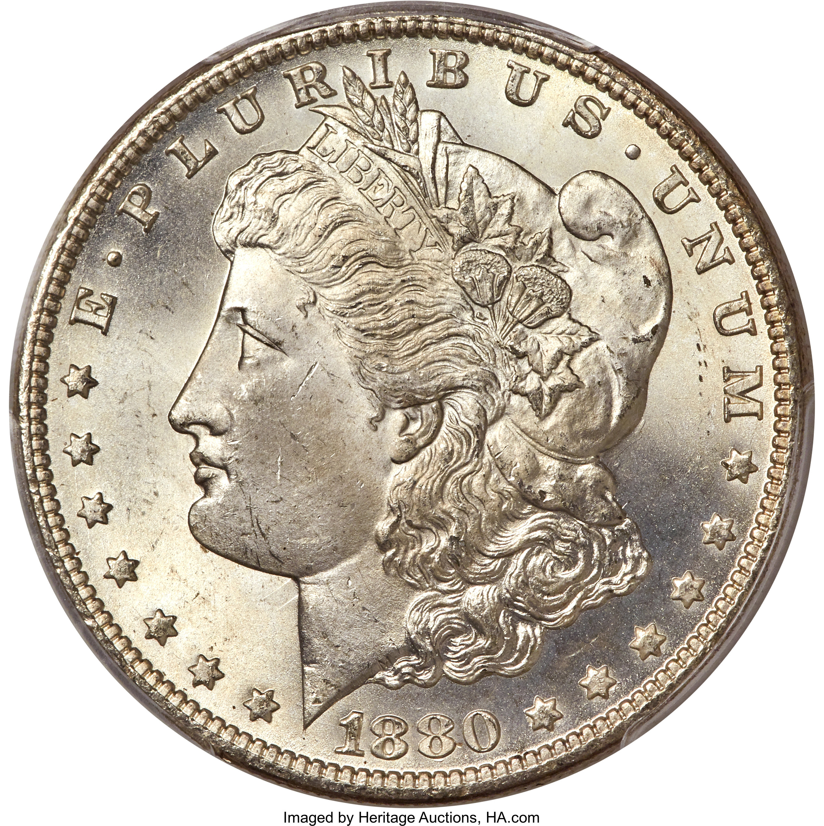 image for: 1880-CC $1 8/7, Reverse of 1878, VAM-7A, MS66 PCGS....