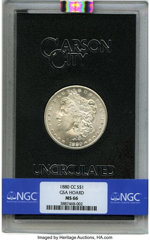 image for: 1880-CC $1 GSA MS66 NGC. VAM-9....