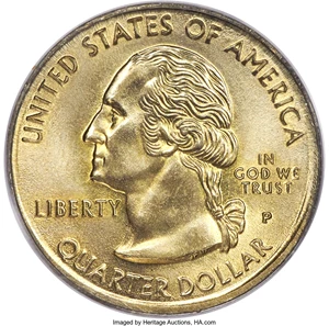 image for: 1999-P 25C Pennsylvania Quarter -- Struck on an Experimental Planchet -- MS64 PCGS....