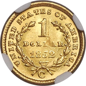image for: 1852-C G$1 MS64+ NGC. Variety 2....