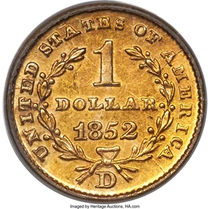 image for: 1852-D G$1 AU55 PCGS. Variety 4-F. ...
