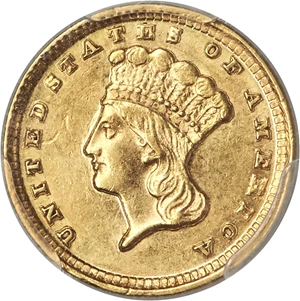 image for: 1858-D G$1 AU58 PCGS. Variety 10-M....