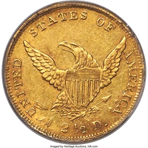 image for: 1839-D $2 1/2 AU55 PCGS. CAC. Winter 1-A, Variety 26, R.3....