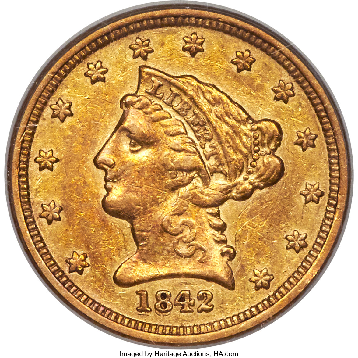 image for: 1842-D $2 1/2 XF45 PCGS. Variety 3-F....