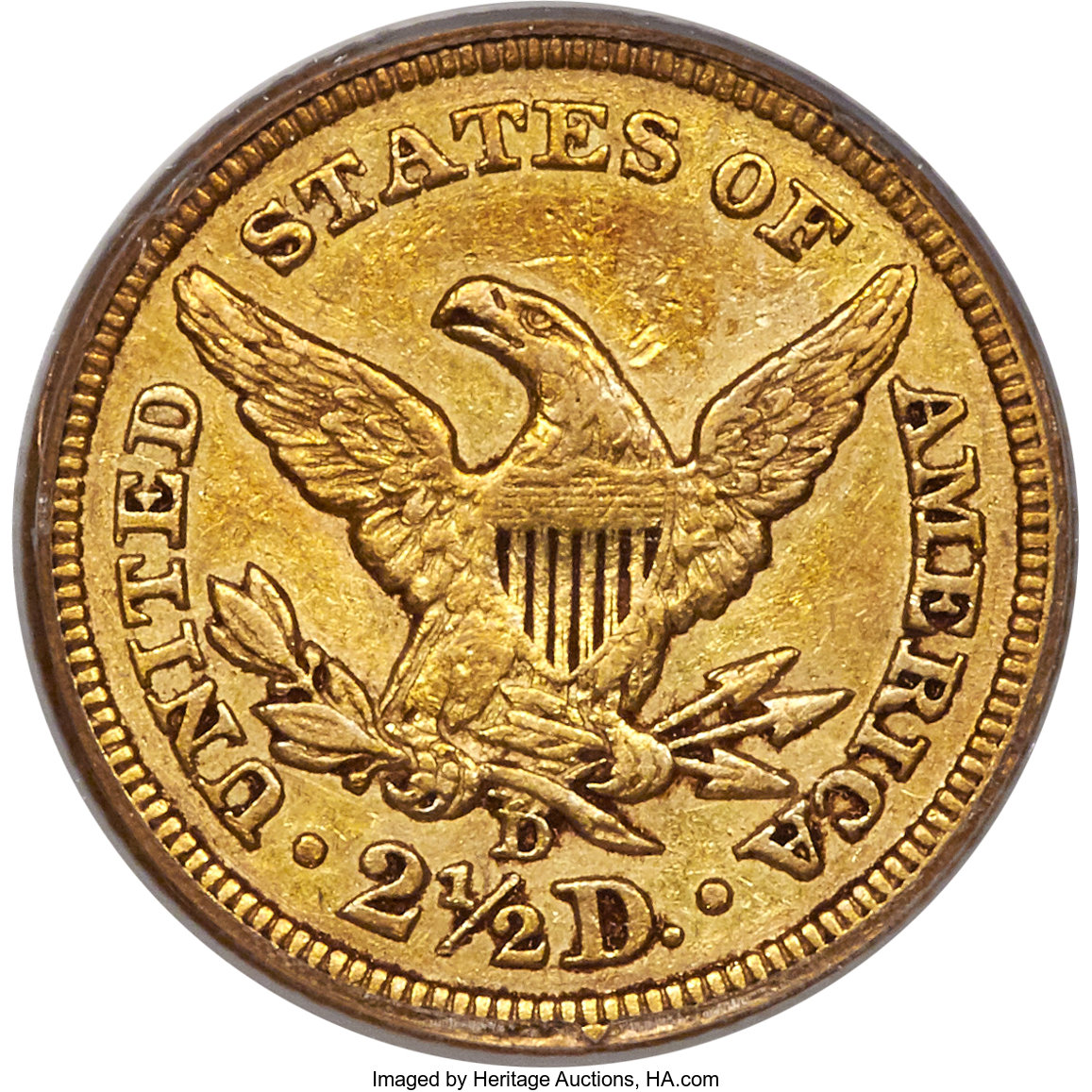 image for: 1842-D $2 1/2 XF45 PCGS. Variety 3-F....