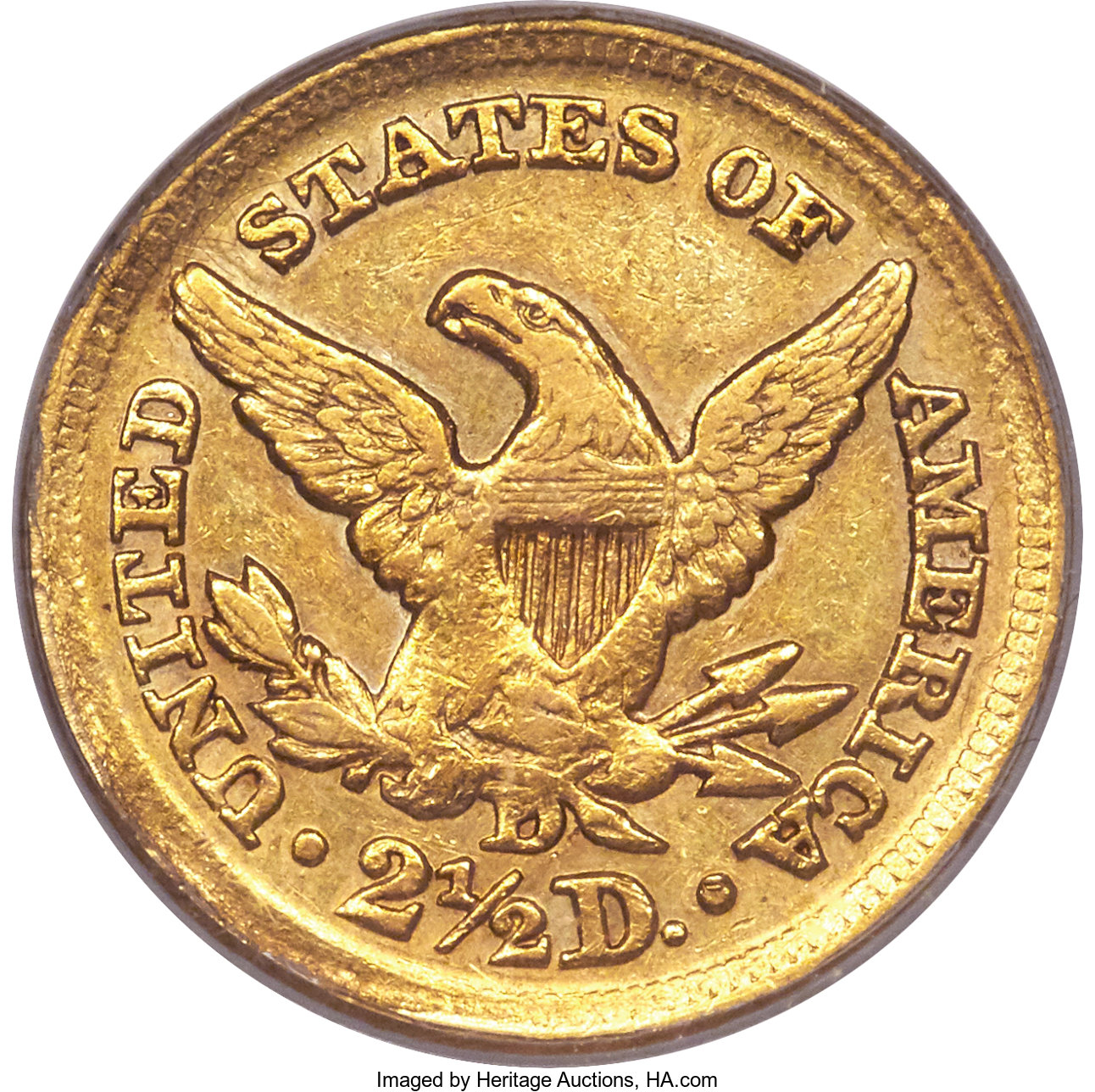 image for: 1853-D $2 1/2 XF45 PCGS. CAC. Variety 17-N....