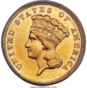image for: 1884 $3 MS63 PCGS....