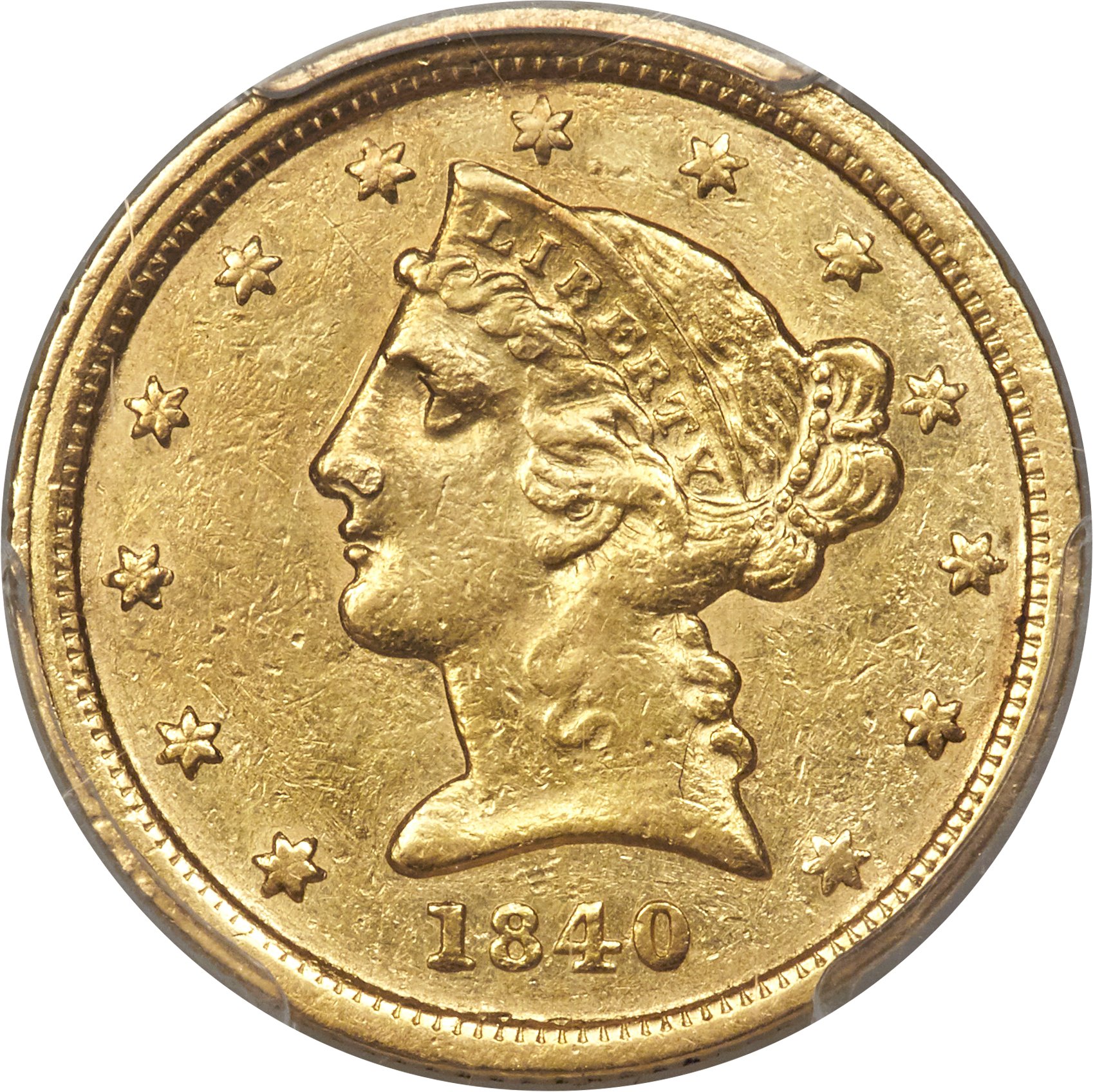 image for: 1840-C $5 XF45 PCGS. Variety 1....