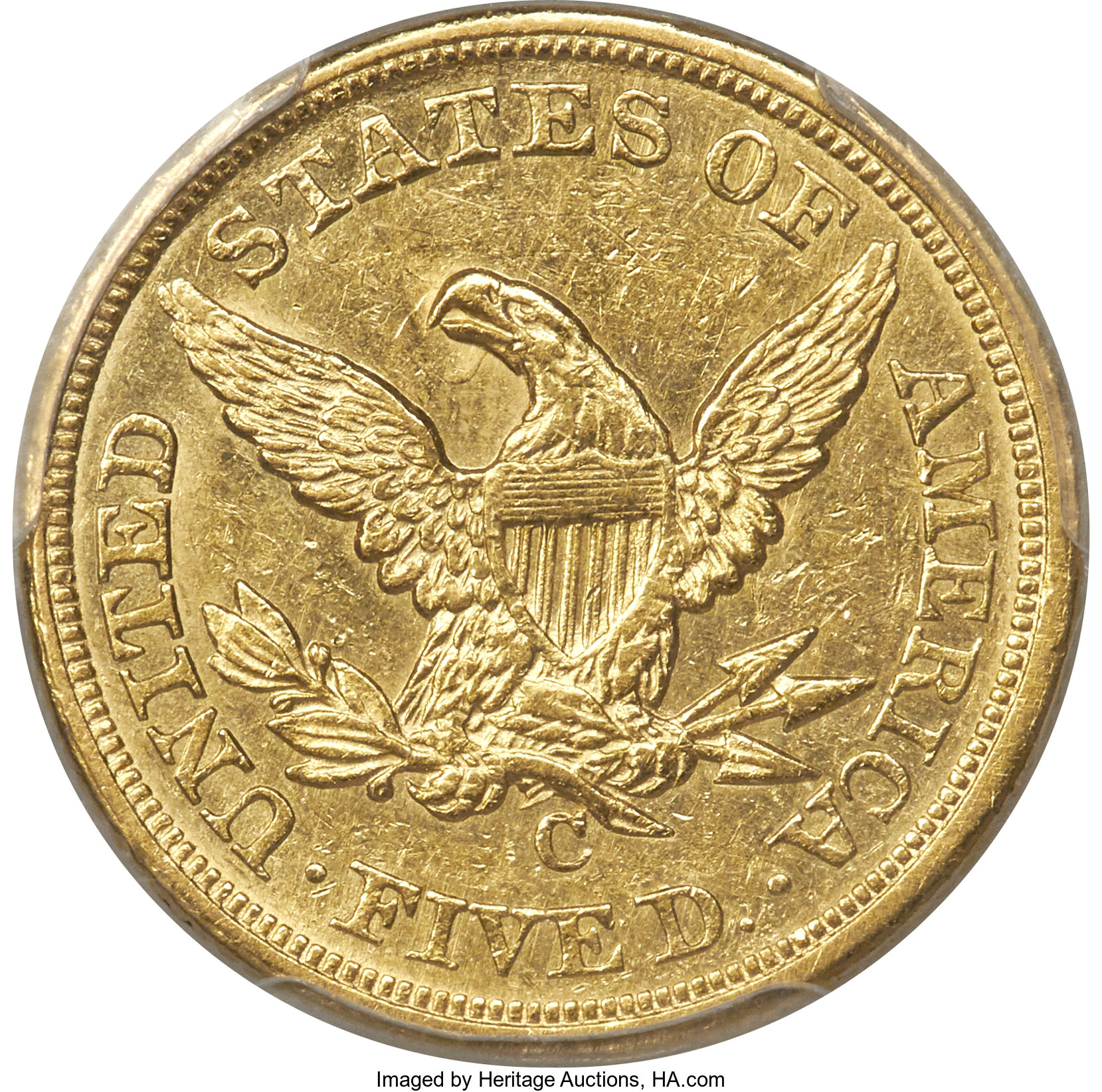 image for: 1851-C $5 AU55 PCGS. Variety 1....