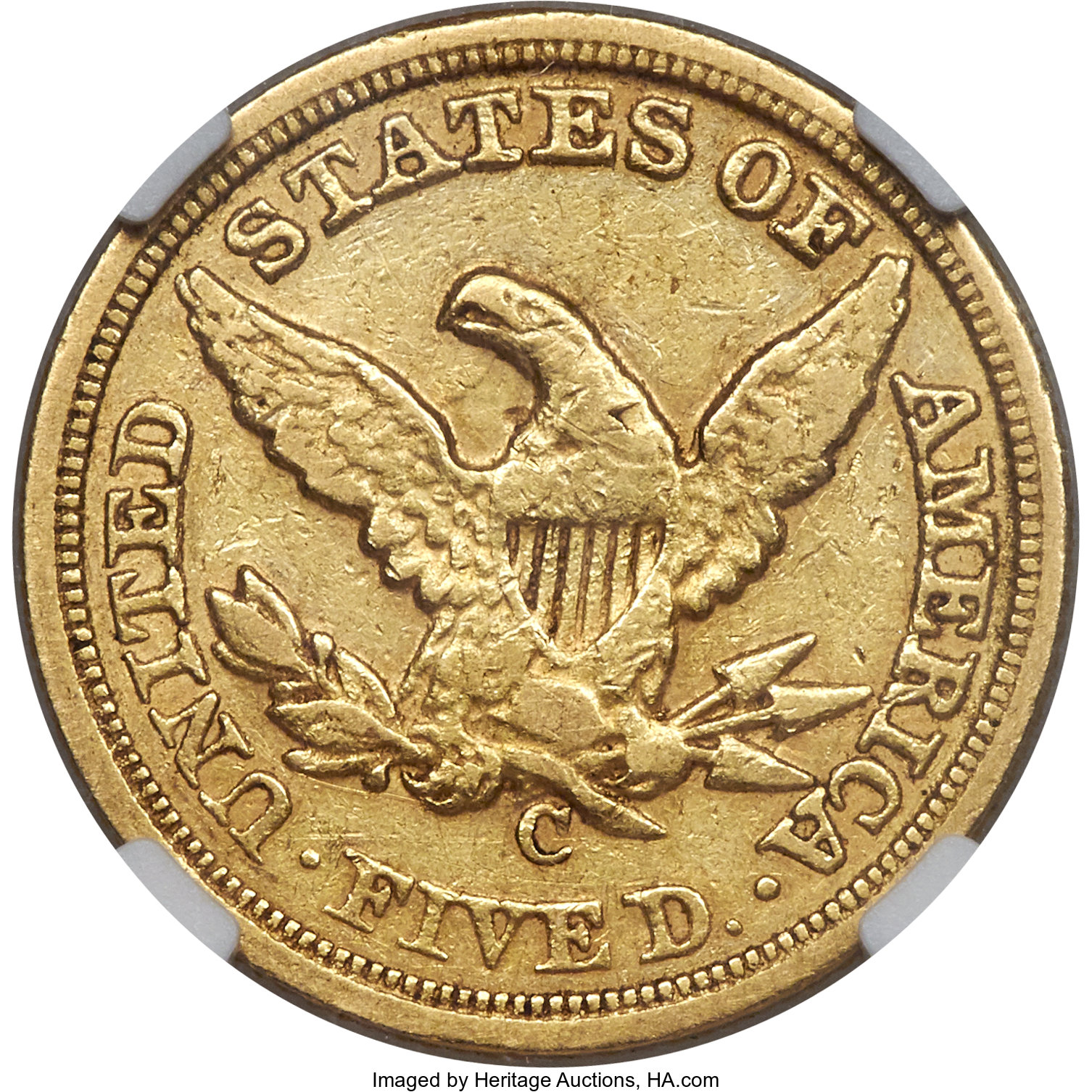 image for: 1860-C $5 AU53 NGC. Variety 1....