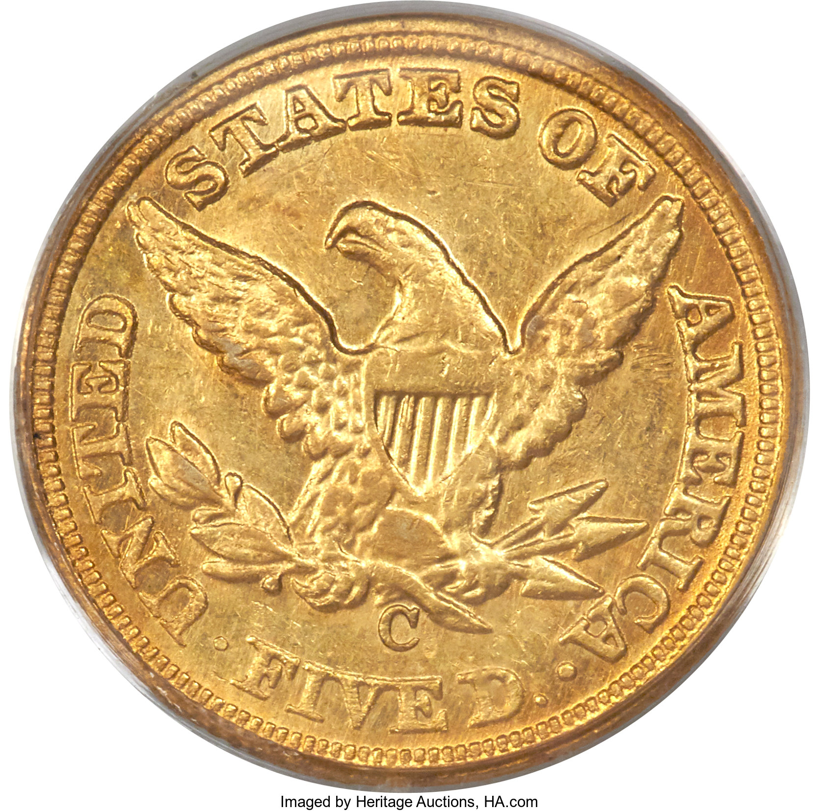 image for: 1860-C $5 MS62 PCGS. Variety 1....