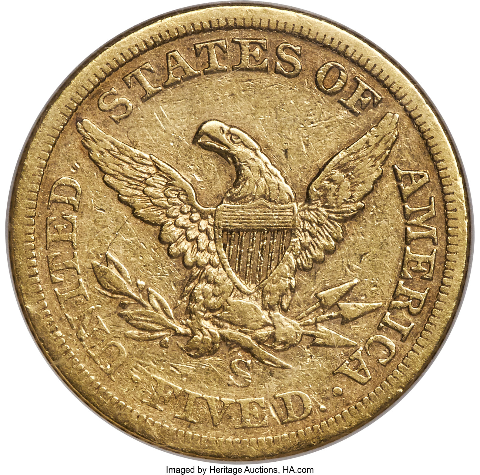 image for: 1863-S $5 XF45 NGC....