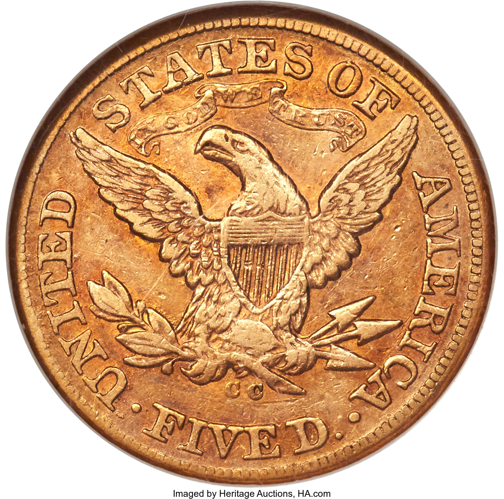 image for: 1875-CC $5 XF45 NGC. Variety 2-C....