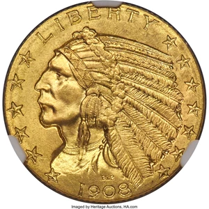 image for: 1908 $5 MS65 NGC....