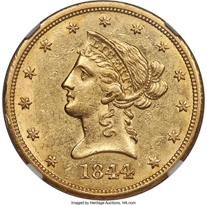 image for: 1844-O $10 MS60 NGC. Variety 3....