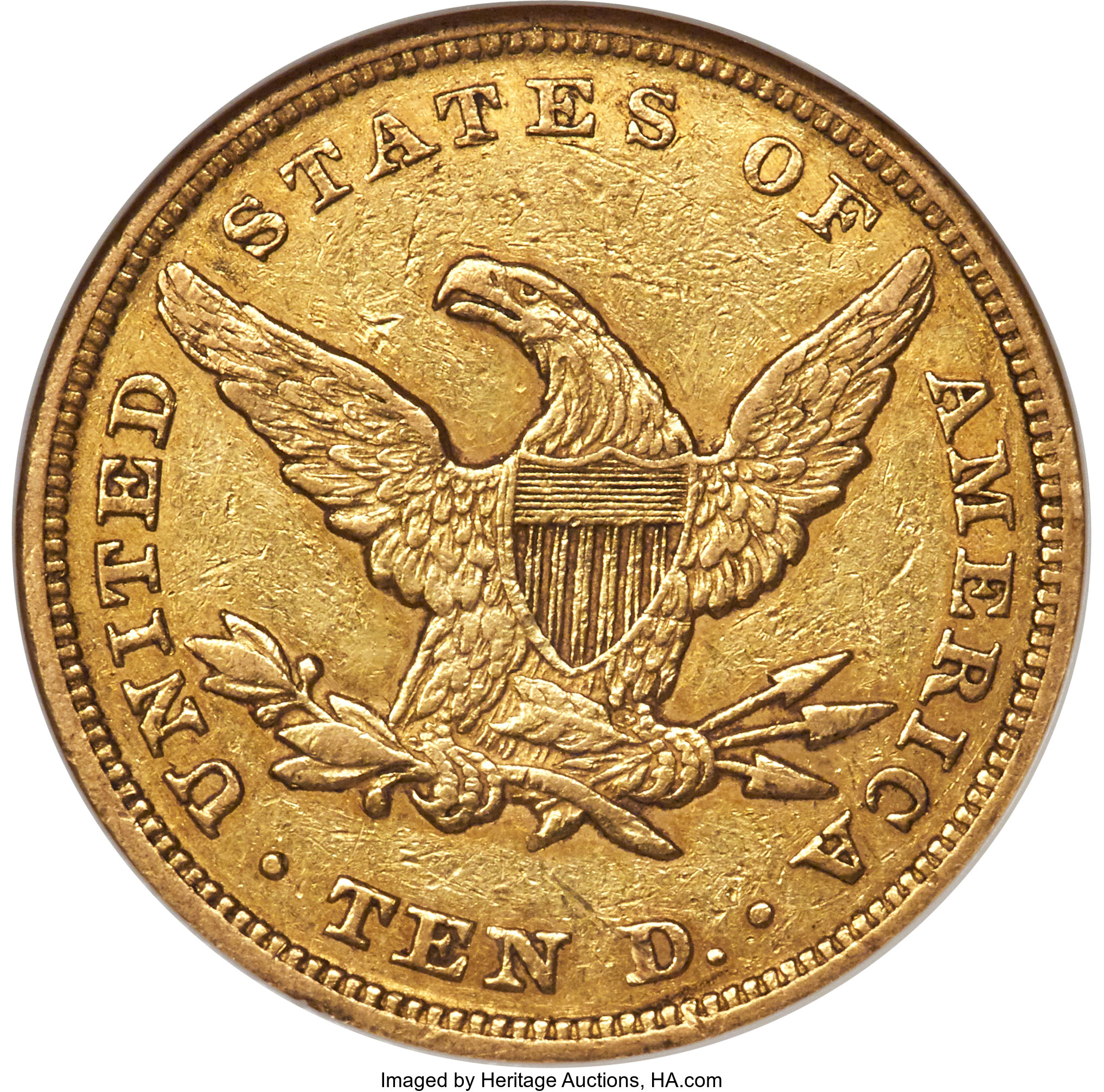 image for: 1846 $10 AU50 NGC....