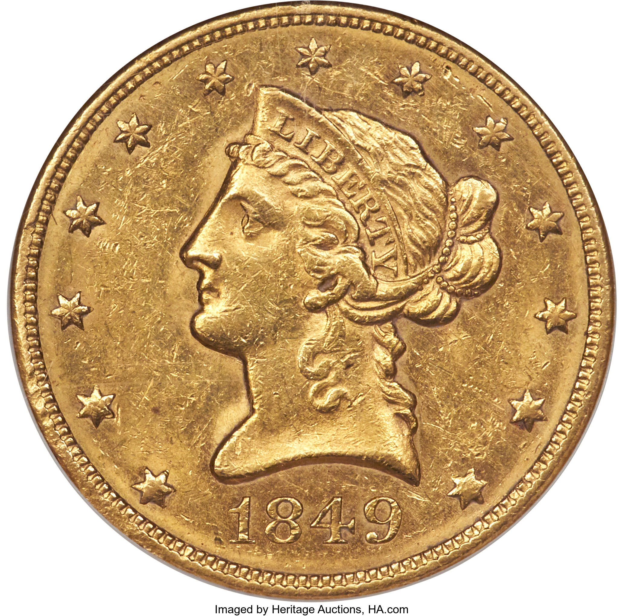 image for: 1849 $10 MS61 NGC....
