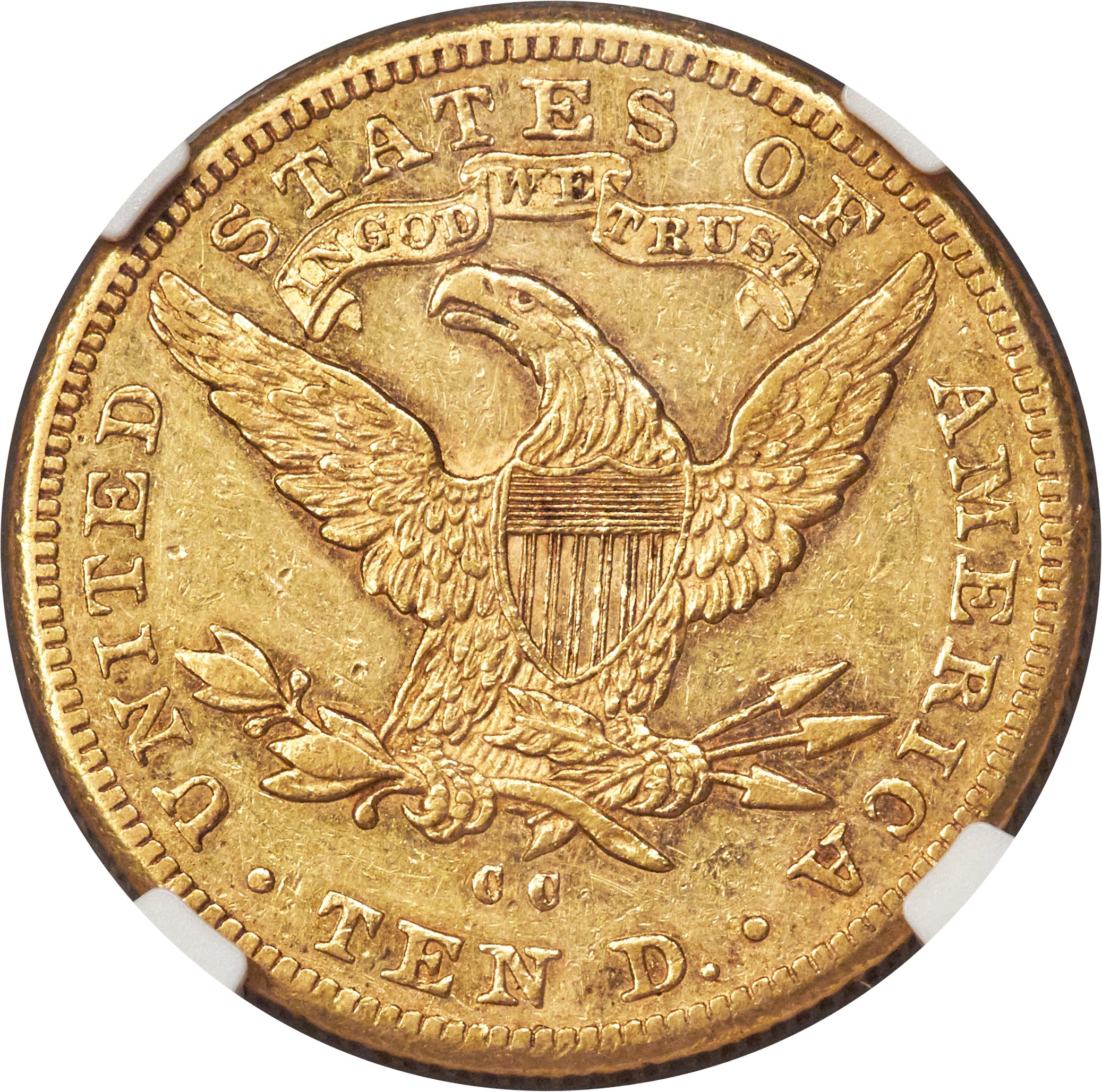 image for: 1884-CC $10 AU55 NGC. Variety 1....