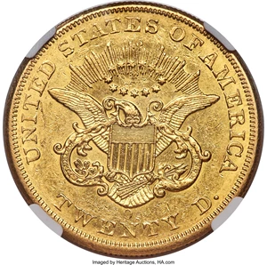 image for: 1853-O $20 AU55 NGC. Variety 1....