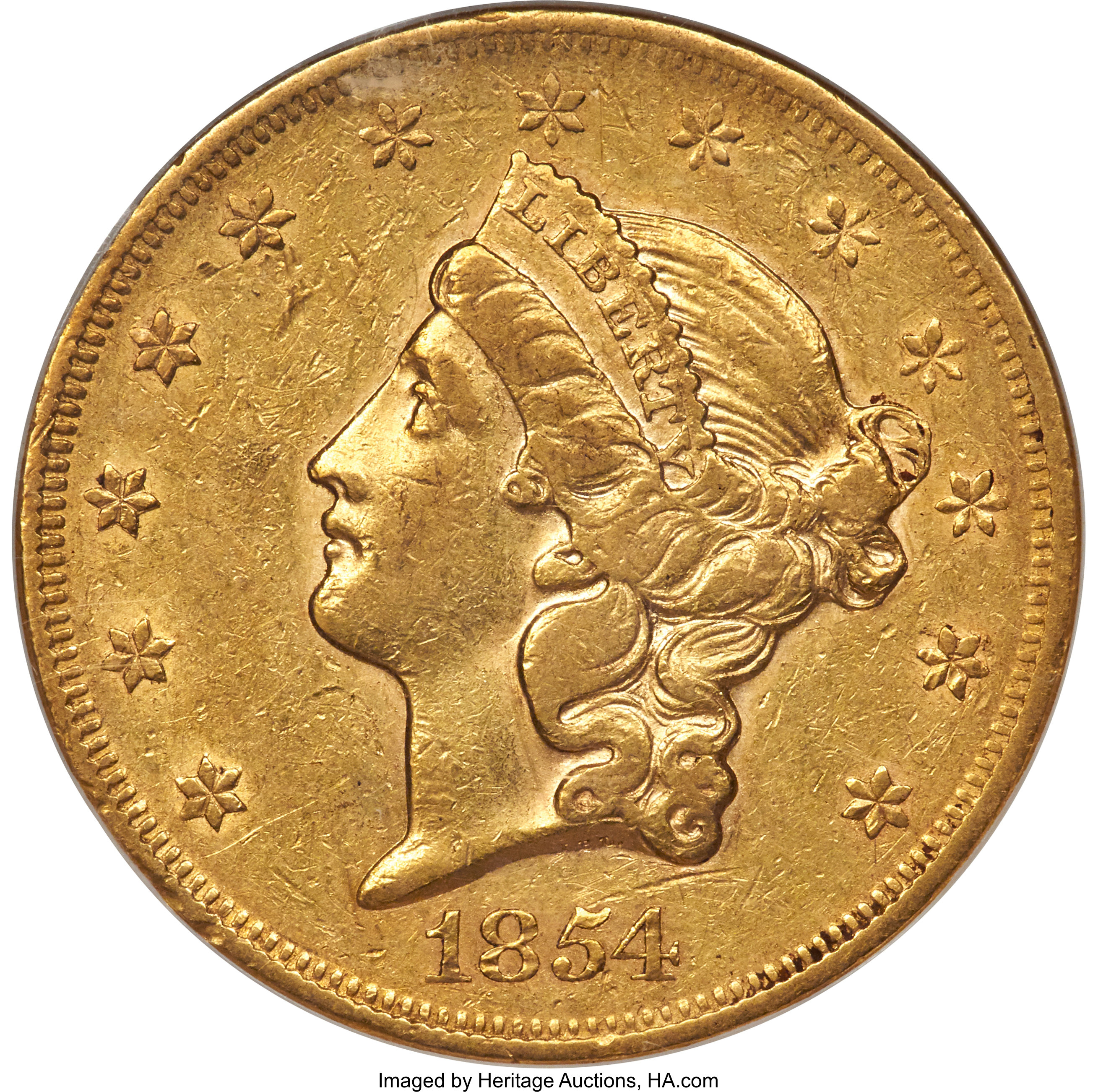 image for: 1854-S $20 XF45 NGC....