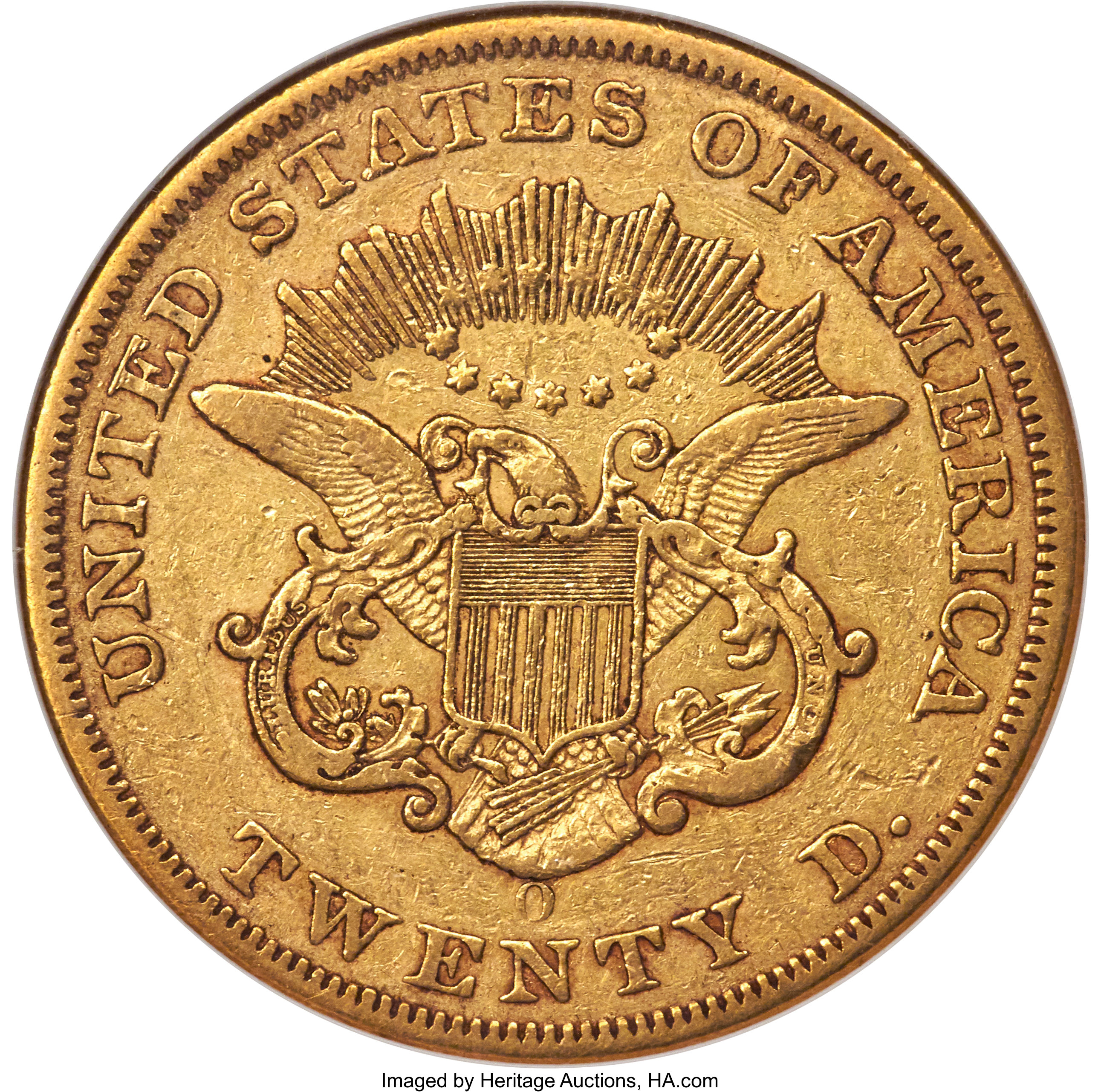 image for: 1858-O $20 XF45 NGC. Variety 3....