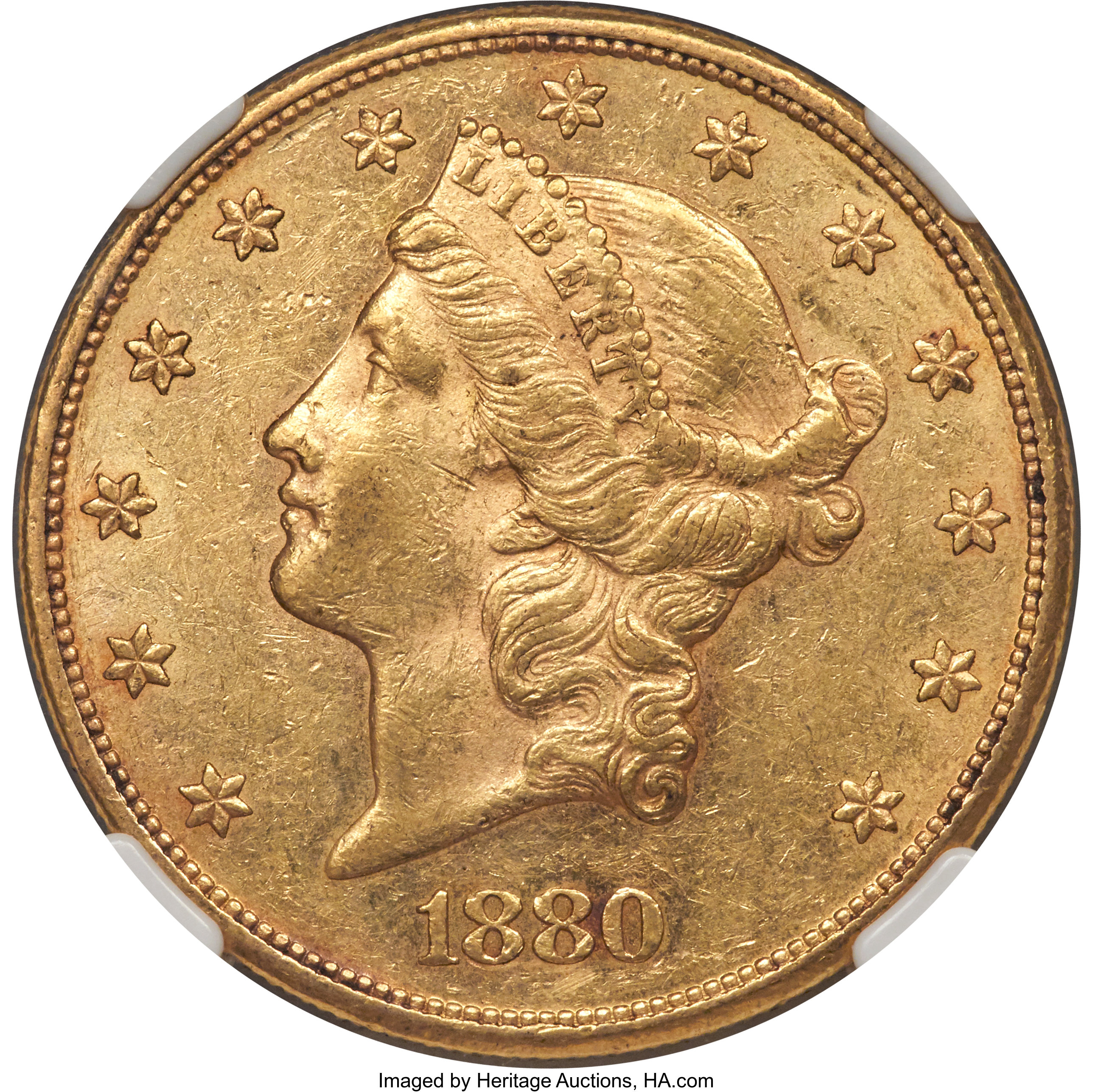 image for: 1880 $20 AU58 NGC....