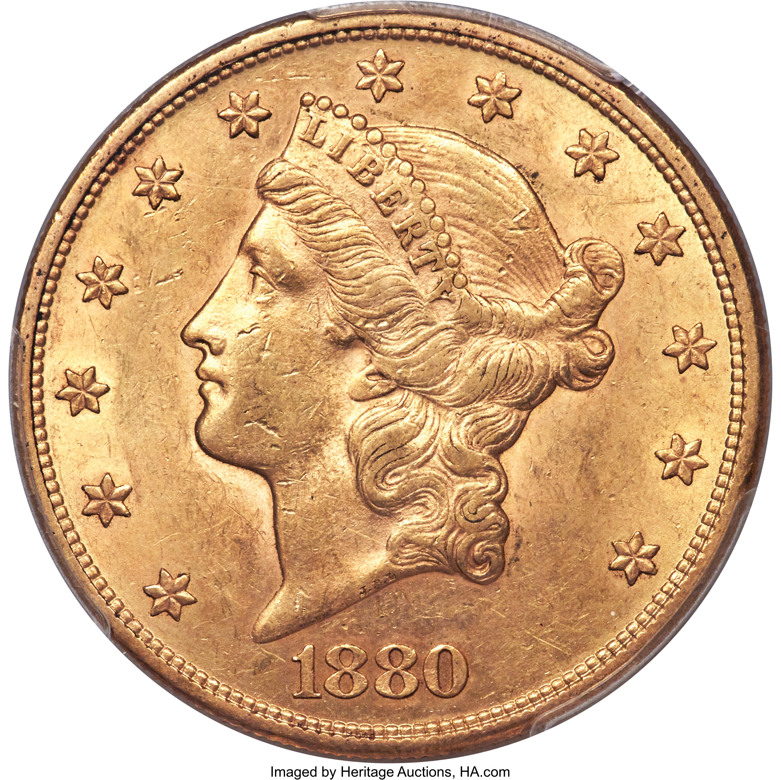 image for: 1880 $20 AU58 PCGS. CAC....