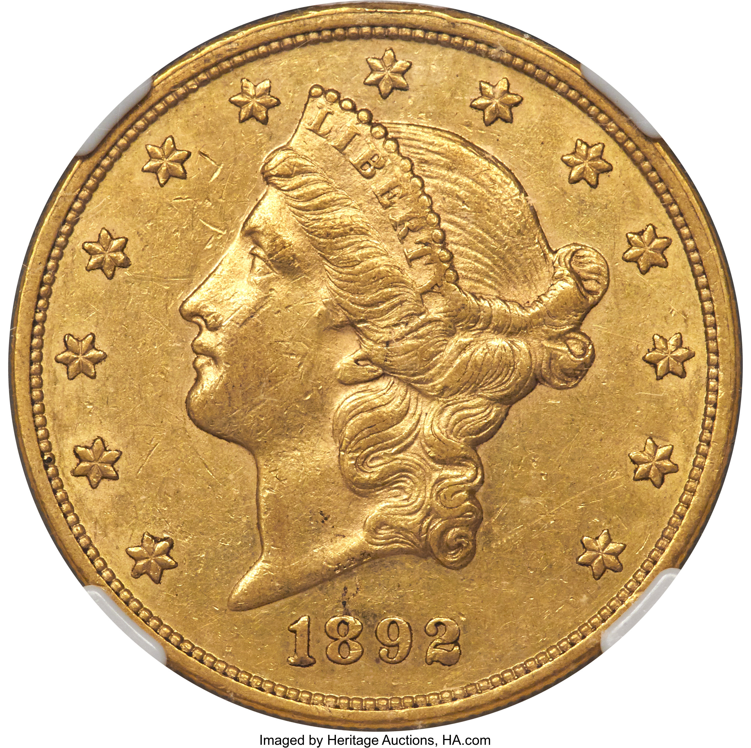 image for: 1892 $20 AU55 NGC....