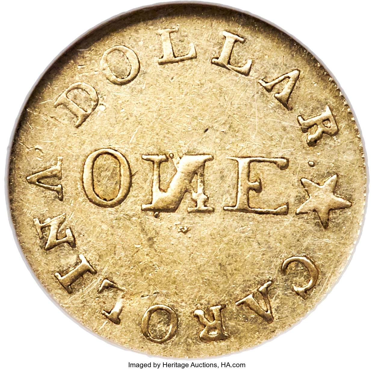 image for: (1837-42) G$1 C. Bechtler Dollar, N Reversed, AU58 NGC. K-4, R.4....