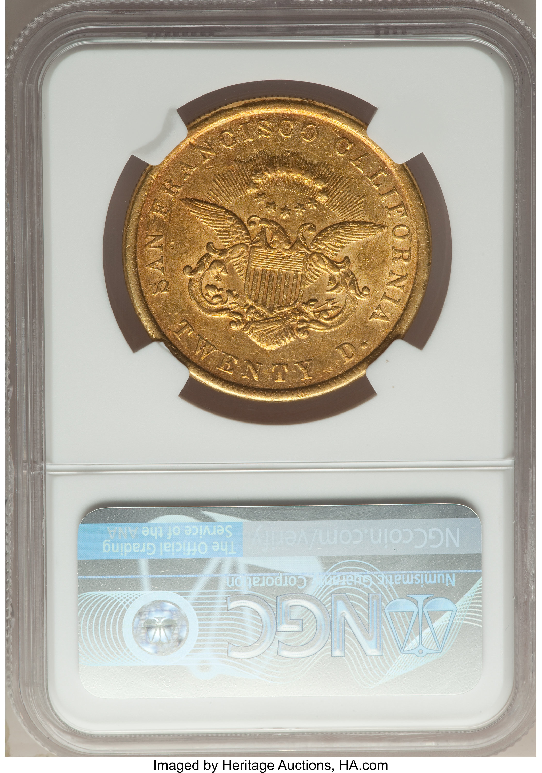 image for: 1855 $20 Kellogg & Co. Twenty Dollar AU55 NGC. K-3b, R.5....