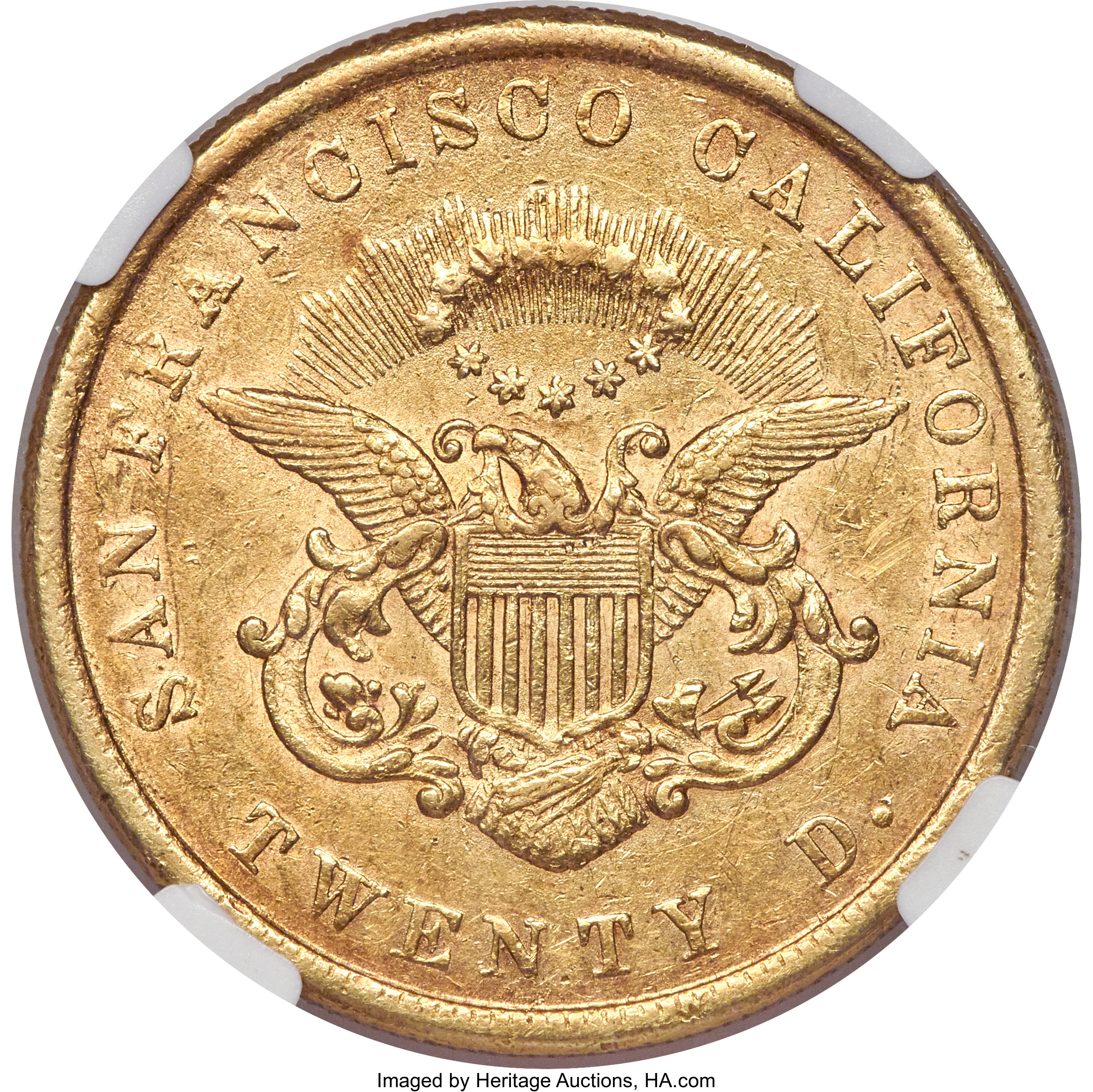 image for: 1855 $20 Kellogg & Co. Twenty Dollar AU55 NGC. K-3b, R.5....