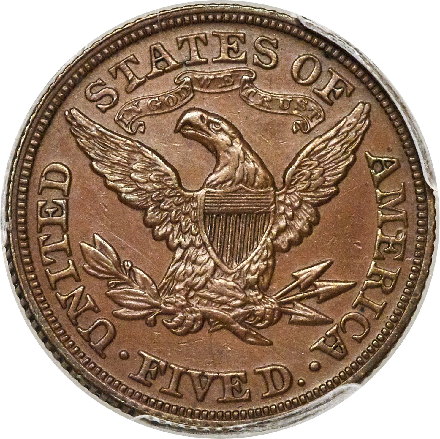 image for: 1867 $5 Five Dollar, Judd-599, Pollock-665, High R.7, PR58 PCGS....