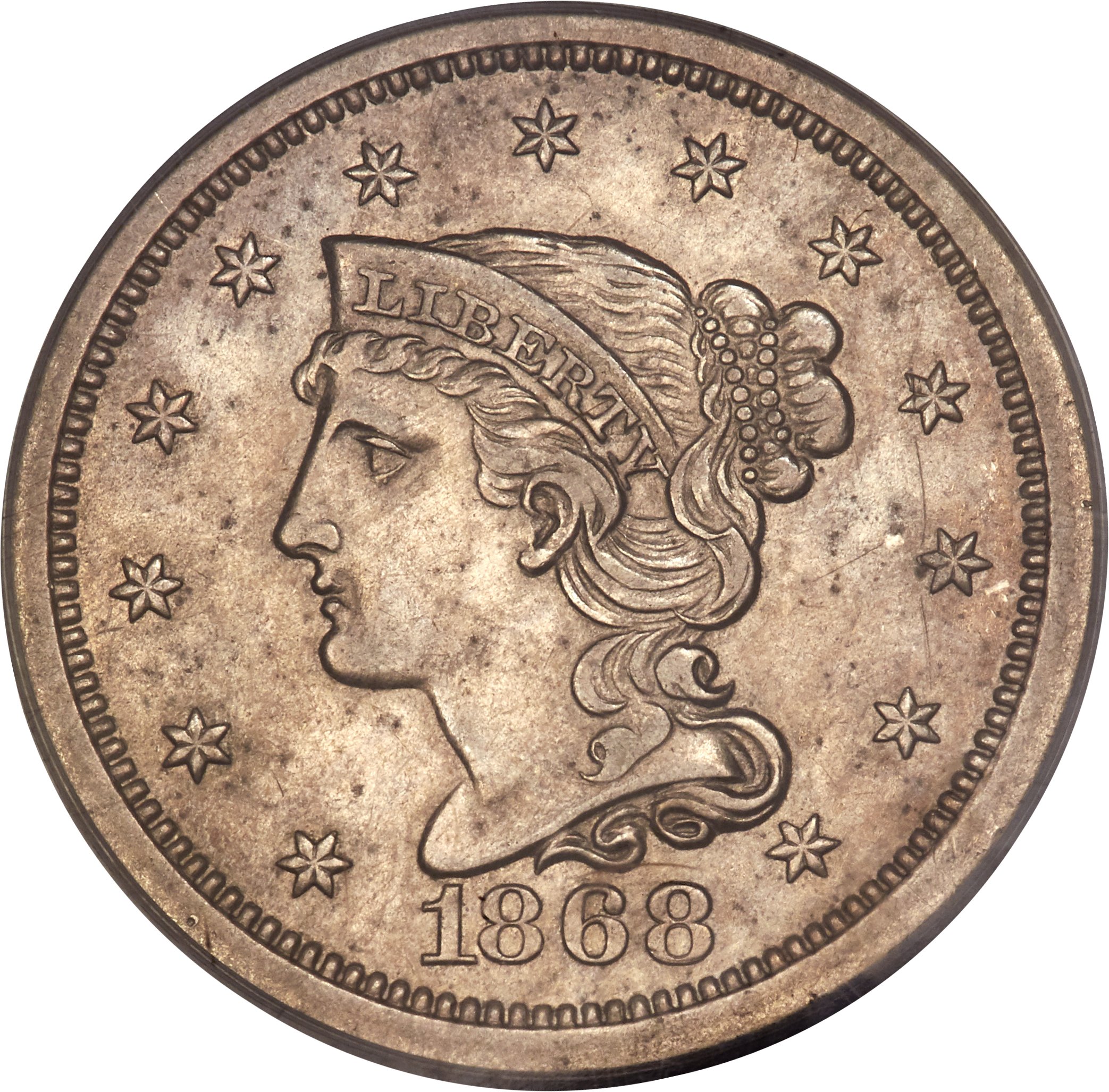 image for: 1868 10C Ten Cents, Judd-647, Pollock-720, Low R.6, PR58 PCGS....