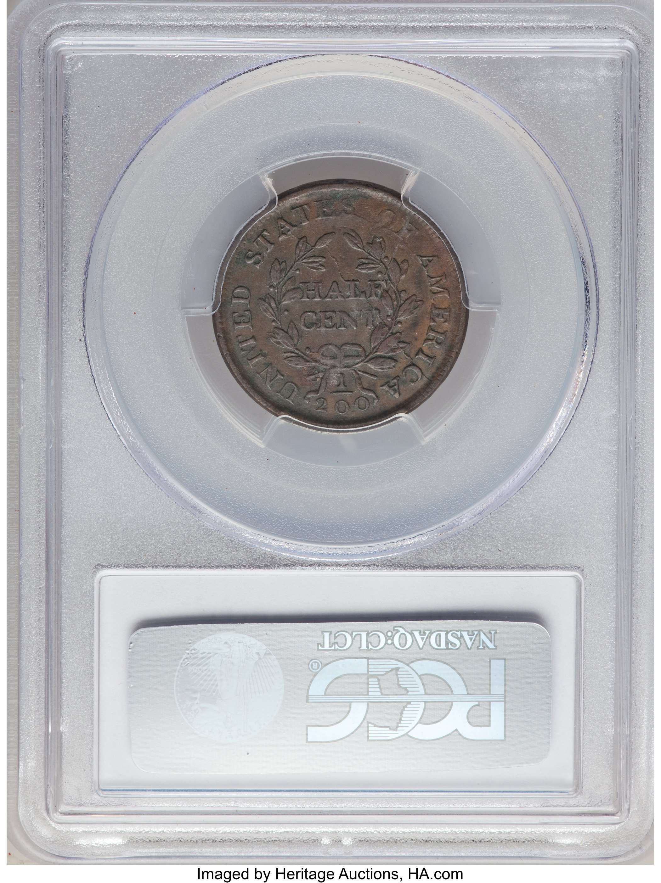1804 1/2c Spiked Chin, C-5 MS BN AU50 BN CAC thumbnail 2