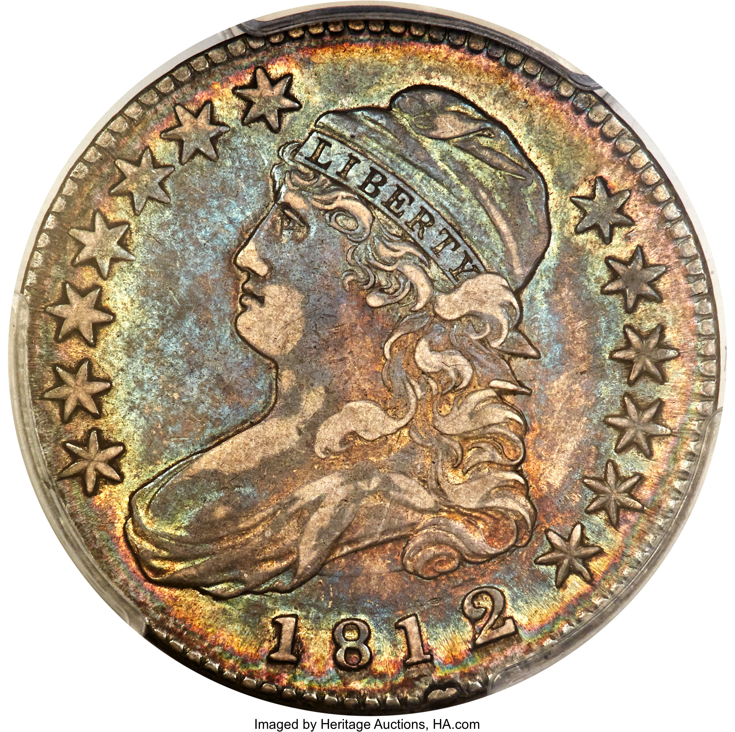 image for: 1812/1 50C Small 8 AU50 PCGS. PCGS Population: (23/65). NGC Census: (4/31). CDN: $1,000 Whsle. Bid for problem-free NGC/PCG...