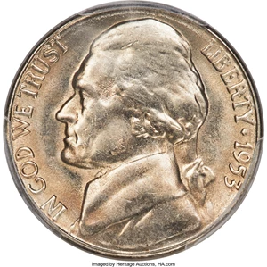 image for: 1953-S 5C MS65 Full Steps PCGS....