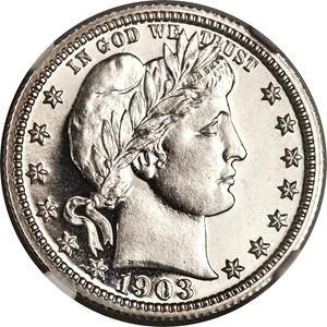 image for: 1903 25C PR68 Cameo NGC. CAC....