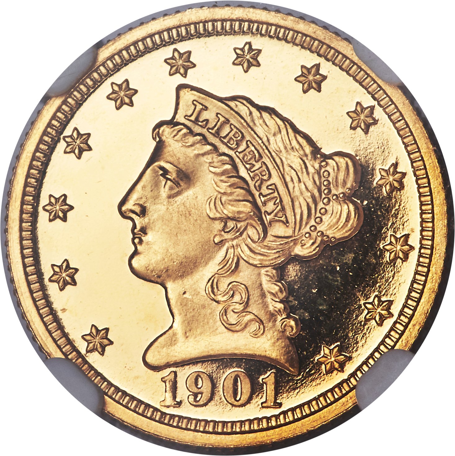 image for: 1901 $2 1/2 PR67 Ultra Cameo NGC. JD-1, Low R.4....