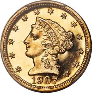 image for: 1907 $2 1/2 PR66 Cameo PCGS. JD-1, R.4....