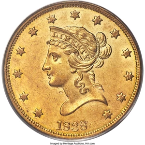 image for: 1838 $10 AU58 PCGS....