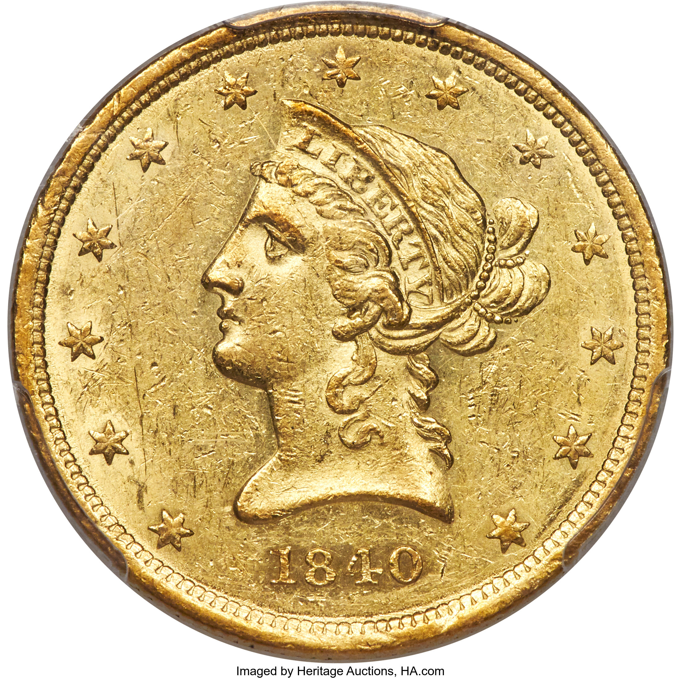 image for: 1840 $10 AU58 PCGS. CAC....